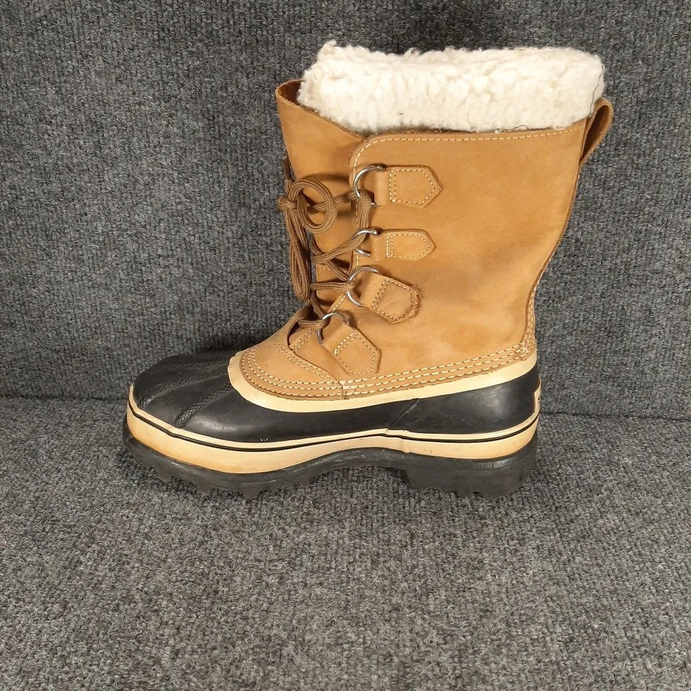 Sorel Caribou Waterproof Winter Boots Brown Leather Insulated Warm Men's 8 EU 40